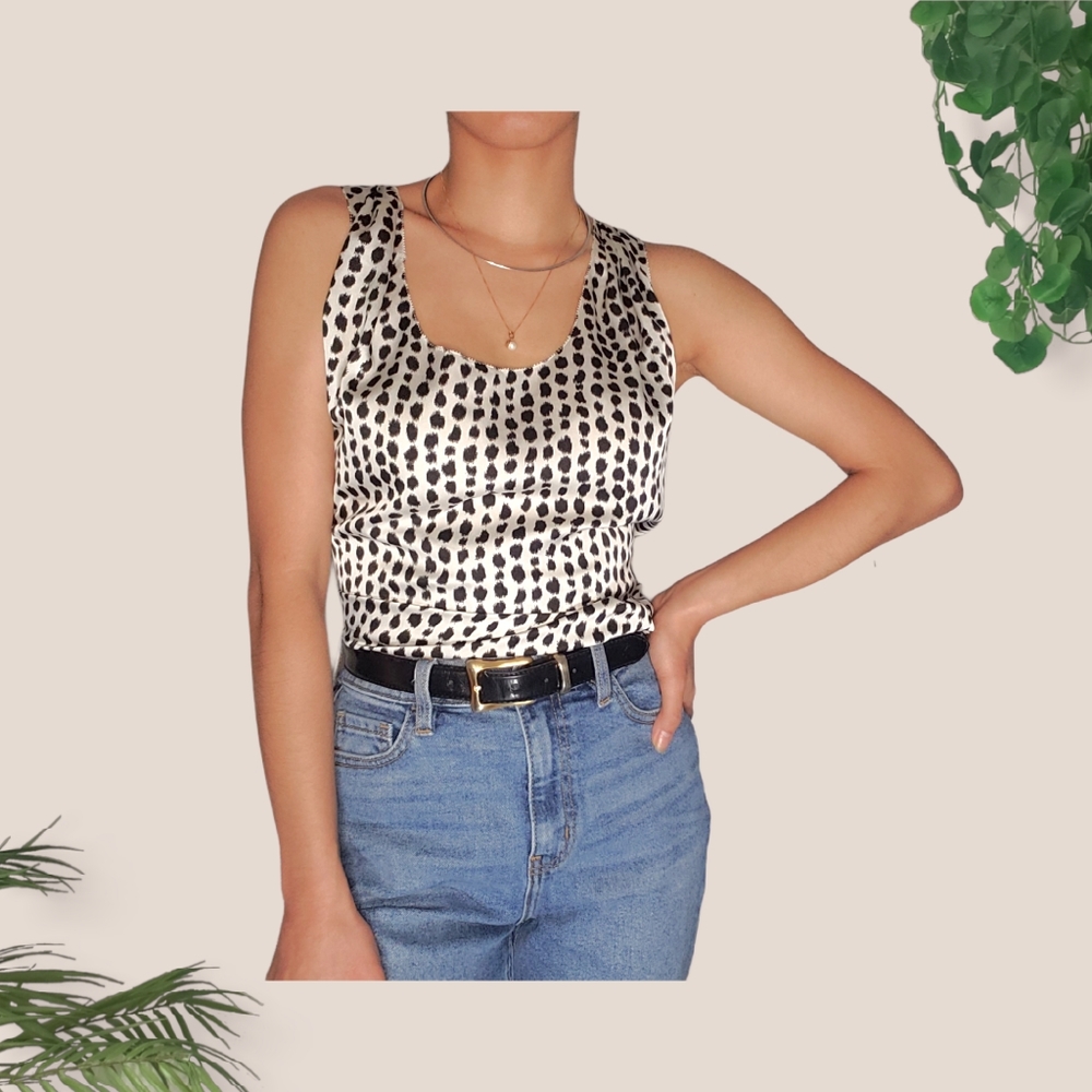 Elegant Classic Polka Dots Satin Top